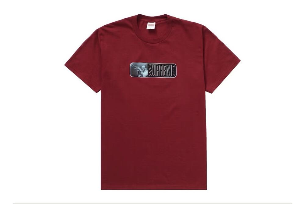 SUPREME MILES DAVIS TEE CARDINAL SIZE large SS21 WEEK 8 (AUTHENTIC)